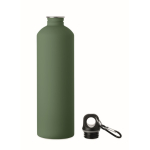 Gourde en inox recyclé avec finition caoutchoutée et mousqueton 750 ml couleur vert foncé deuxième vue