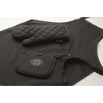 Set de cuisine en coton recyclé avec coutures matelassées 180 g/m² couleur noir vue principale
