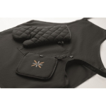 Set de cuisine en coton recyclé avec coutures matelassées 180 g/m² couleur noir deuxième vue principale