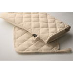 Set de cuisine en coton recyclé avec coutures matelassées 180 g/m² couleur beige troisième vue photographique