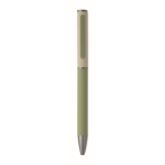 Stylo en aluminium recyclé à mécanisme rotatif et finition caoutchouc couleur vert menthe quatrième vue