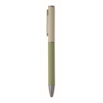Stylo en aluminium recyclé à mécanisme rotatif et finition caoutchouc couleur vert menthe cinquième vue