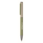 Stylo en aluminium recyclé à mécanisme rotatif et finition caoutchouc couleur vert menthe vue principale
