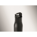 Gourde isotherme en inox recyclé avec anse et ouverture facile 500 ml couleur noir troisième vue photographique