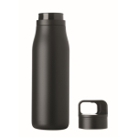 Gourde isotherme en inox recyclé avec anse et ouverture facile 500 ml couleur noir septième vue