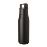 Gourde isotherme en inox recyclé avec anse et ouverture facile 500 ml couleur noir huitième vue