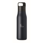 Gourde isotherme en inox recyclé avec anse et ouverture facile 500 ml couleur bleu marine cinquième vue principale
