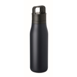 Gourde isotherme en inox recyclé avec anse et ouverture facile 500 ml couleur bleu marine huitième vue