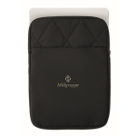 Housse pour ordinateur en nylon matelassé avec poche avant 15'' couleur noir troisième vue principale