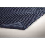 Plaid polaire à rayures avec ruban et carte kraft 450 g/m² couleur bleu troisième vue photographique