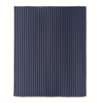 Plaid polaire à rayures avec ruban et carte kraft 450 g/m² couleur bleu quatrième vue