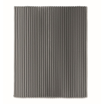 Plaid polaire à rayures avec ruban et carte kraft 450 g/m² couleur gris foncé quatrième vue