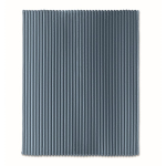 Plaid polaire à rayures avec ruban et carte kraft 450 g/m² couleur noir mat quatrième vue
