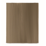 Plaid polaire à rayures avec ruban et carte kraft 450 g/m² couleur kaki quatrième vue