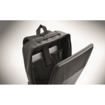 Sac à dos pour ordinateur en RPET 600D avec face avant rigide 15'' couleur noir sixième vue photographique