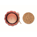 Photophore en verre avec couvercle en liège et bougie parfum vanille couleur rouge cinquième vue
