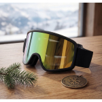 Masque de ski verres effet miroir, protection UV400 et anti-rayures couleur orange vue d'ambiance