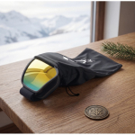 Masque de ski verres effet miroir, protection UV400 et anti-rayures couleur orange deuxième vue d'ambiance 2