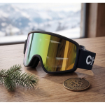 Masque de ski verres effet miroir, protection UV400 et anti-rayures couleur orange vue d'ambiance principale