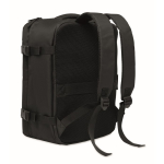 Sac à dos cabine extensible en RPET 600D avec plusieurs poches 20 L couleur noir troisième vue