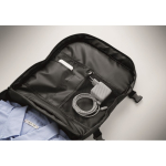 Sac à dos cabine extensible en RPET 600D avec plusieurs poches 20 L couleur noir vue thématique photographique