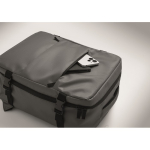 Sac à dos cabine extensible en RPET 600D avec plusieurs poches 20 L couleur gris foncé vue photographique