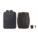 Sac à dos de voyage en RPET 600D avec sac sous vide et pompe 18 L couleur bleu marine troisième vue