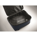 Sac à dos de voyage en RPET 600D avec sac sous vide et pompe 18 L couleur bleu marine vue thématique photographique