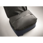 Sac à dos de voyage en RPET 600D avec sac sous vide et pompe 18 L couleur bleu marine vue photographique