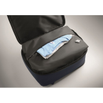 Sac à dos de voyage en RPET 600D avec sac sous vide et pompe 18 L couleur bleu marine vue photographique