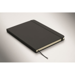 Set de carnet A5 en PU avec stylo bleu et pages lignées couleur noir troisième vue photographique