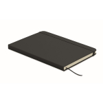 Set de carnet A5 en PU avec stylo bleu et pages lignées couleur noir quatrième vue