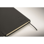 Set de carnet A5 en PU avec stylo bleu et pages lignées couleur noir quatrième vue photographique