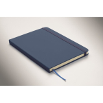 Set de carnet A5 en PU avec stylo bleu et pages lignées couleur bleu troisième vue photographique