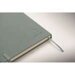Set de carnet A5 en PU avec stylo bleu et pages lignées couleur noir mat quatrième vue photographique