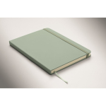 Set de carnet A5 en PU avec stylo bleu et pages lignées couleur vert menthe troisième vue photographique