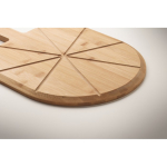 Planche à pizza en bambou avec roulette à pizza en inox incluse couleur bois quatrième vue photographique