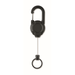 Porte-badge en plastique résistant avec mousqueton et câble de 60 cm couleur noir troisième vue
