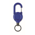 Porte-badge en plastique résistant avec mousqueton et câble de 60 cm couleur bleu roi deuxième vue
