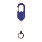Porte-badge en plastique résistant avec mousqueton et câble de 60 cm couleur bleu roi troisième vue
