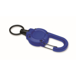 Porte-badge en plastique résistant avec mousqueton et câble de 60 cm couleur bleu roi quatrième vue