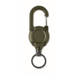 Porte-badge en plastique résistant avec mousqueton et câble de 60 cm couleur vert militaire deuxième vue