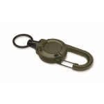 Porte-badge en plastique résistant avec mousqueton et câble de 60 cm couleur vert militaire quatrième vue