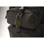 Porte-badge en plastique résistant avec mousqueton et câble de 60 cm couleur vert militaire cinquième vue photographique