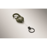 Porte-badge en plastique résistant avec mousqueton et câble de 60 cm couleur vert militaire vue principale