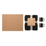 Set cadeau avec couverture polaire et deux tasses émaillées de 350 ml couleur noir troisième vue