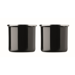 Set cadeau avec couverture polaire et deux tasses émaillées de 350 ml couleur noir septième vue