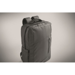 Sac à dos en RPET avec revêtement PU pour ordinateur jusqu’à 15'' couleur gris foncé cinquième vue photographique
