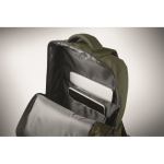 Sac à dos en RPET avec revêtement PU pour ordinateur jusqu’à 15'' couleur vert militaire sixième vue photographique