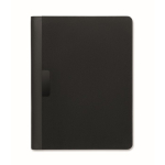 Porte-documents A4 en cuir synthétique avec poches et bloc-notes ligné couleur noir quatrième vue